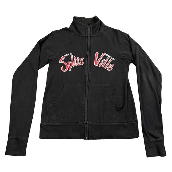 Bella Canvas Splitsville Rock Out Jacket Womens Small Full Zip Bowling Sweater - Picture 1 of 9